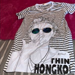 Black & white Midi dress : with girl on front